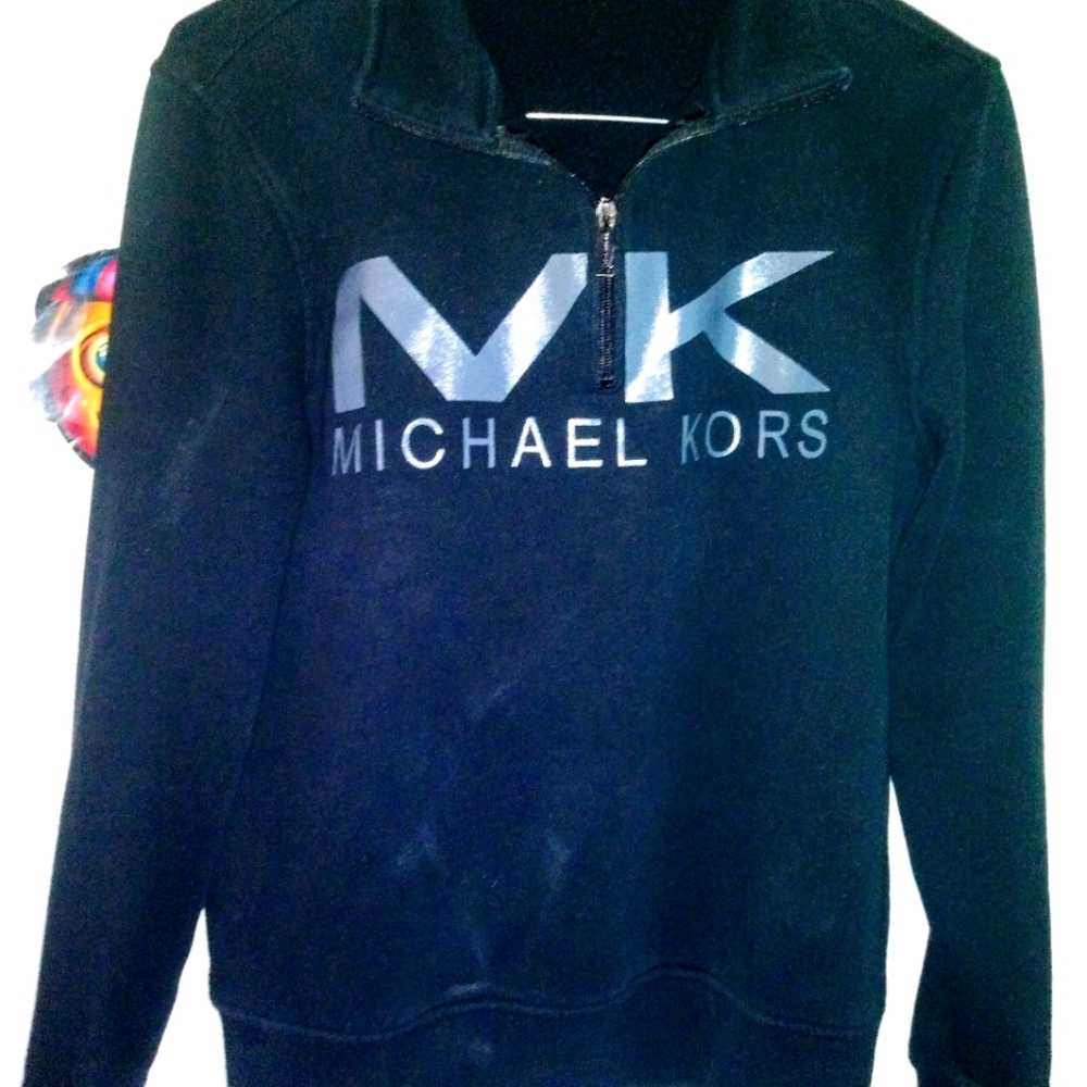 Micheal Kors mixed media quarter zip pullover